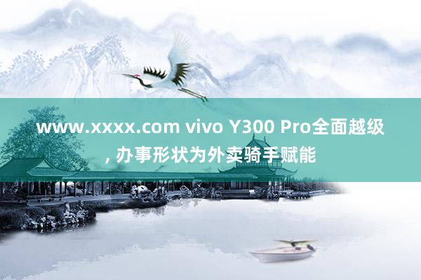 www.xxxx.com vivo Y300 Pro全面越级， 办事形状为外卖骑手赋能